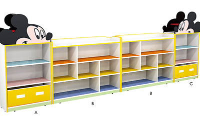 米奇造型玩具柜 欢乐岛品牌多功能幼儿园柜子可定做