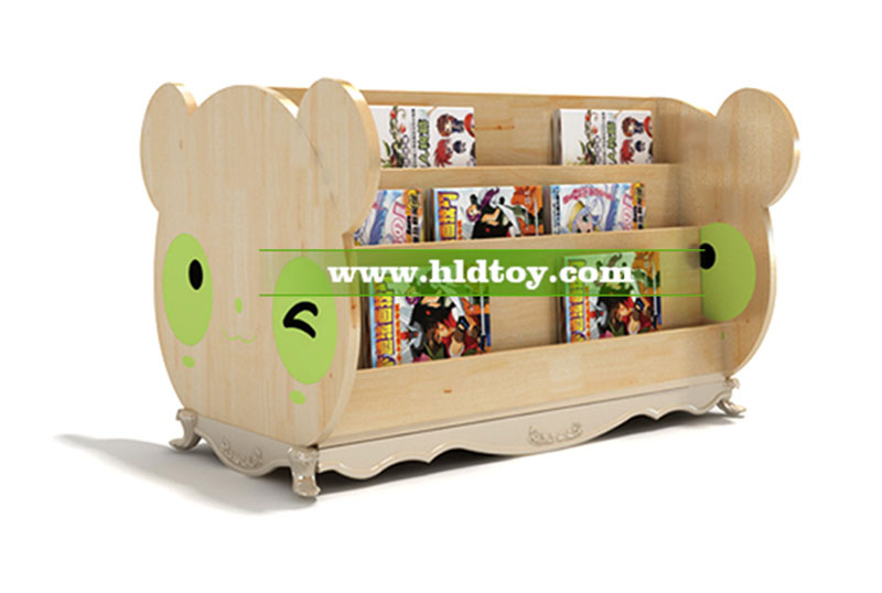 幼儿园橡木儿童书架 熊猫造型书架 HJ-4704